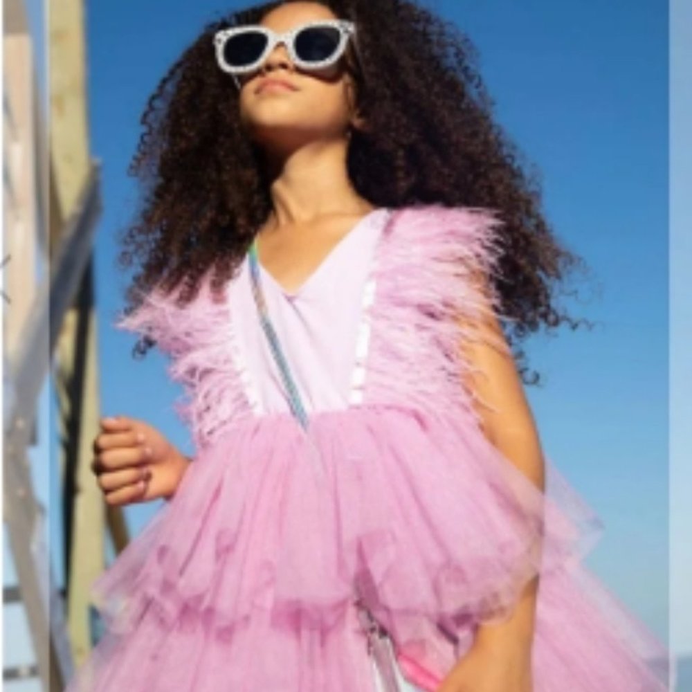 Feather Dress, girls size 9-10